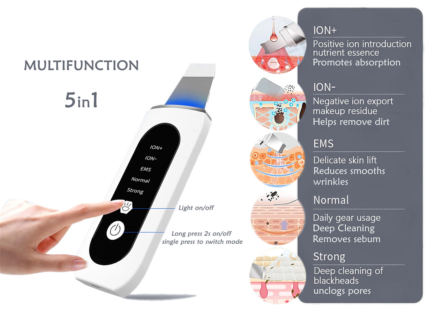 Stellar Luminous Ultrasonic Facial Lift Scrub 5 i 1